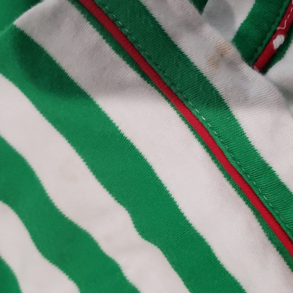 Christmas Pajama Pants - Green/White stripe with red trim. - Picture 9 of 9